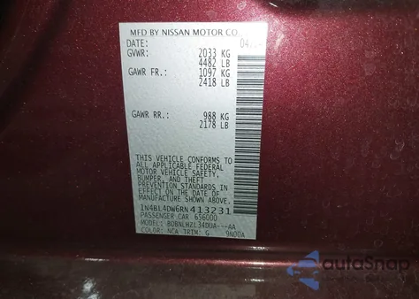 2024 Nissan Altima Sv Intelligent Awd from USA, damaged, VIN 1N4BL4DW6RN413231